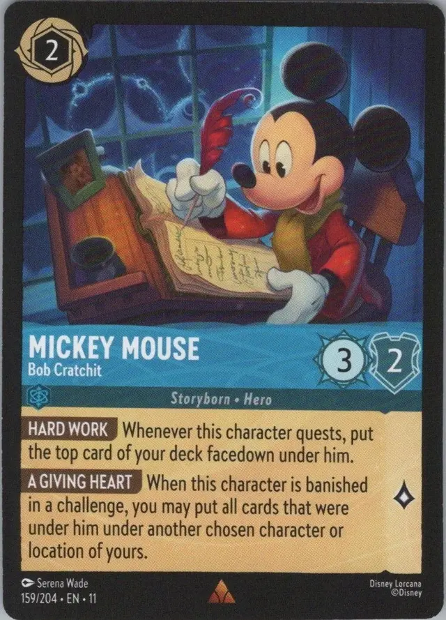 Disney Lorcana: Winterspell RARE Mickey Mouse - Bob Cratchit #159/204