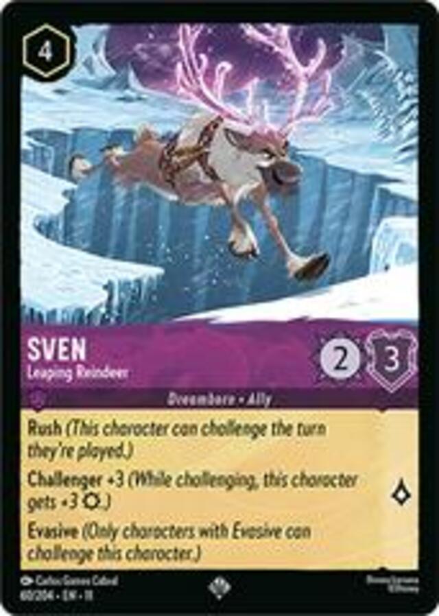 Disney Lorcana: Winterspell SUPER RARE Sven - Leaping Reindeer #60/204