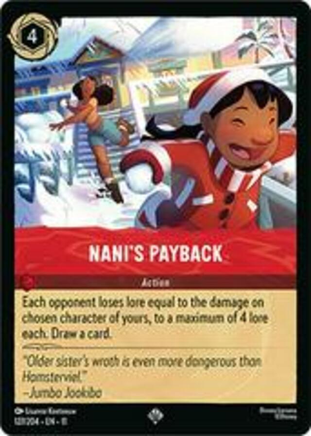 Disney Lorcana: Winterspell SUPER RARE Nani's Payback #127/204
