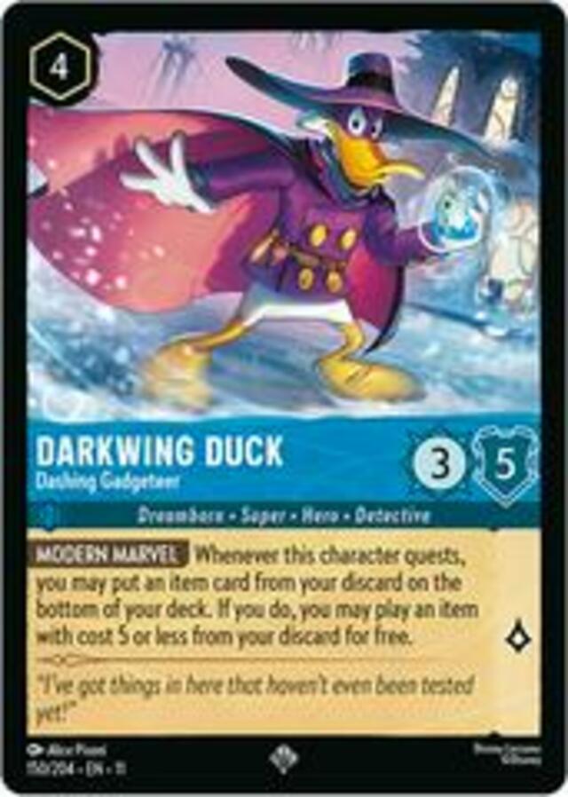 Disney Lorcana: Winterspell SUPER RARE Darkwing Duck - Dashing Gadgeteer #150/204