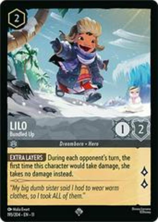 Disney Lorcana: Winterspell SUPER RARE Lilo - Bundled Up #195/204