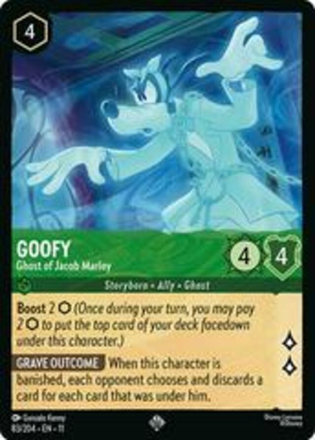 Disney Lorcana: Winterspell SUPER RARE Goofy - Ghost Of Jacob Marley #83/204