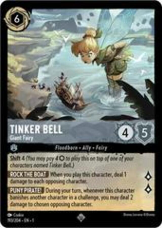 Disney Lorcana: The First Chapter SUPER RARE FOIL Tinker Bell - Giant Fairy #193/204