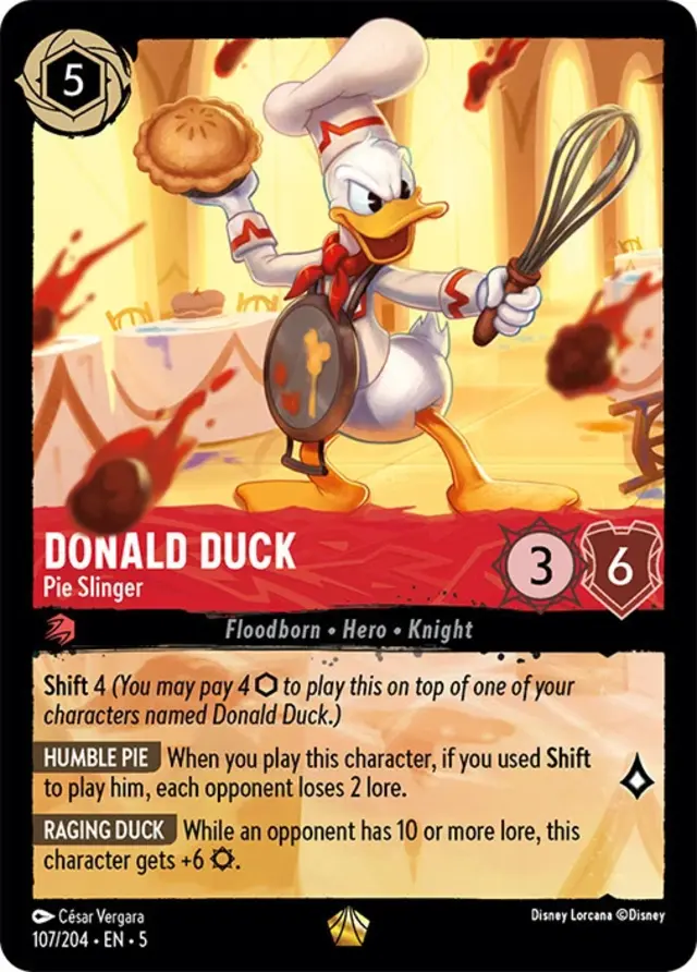 Disney Lorcana: Shimmering Skies LEGENDARY Donald Duck - Pie Slinger #107/204