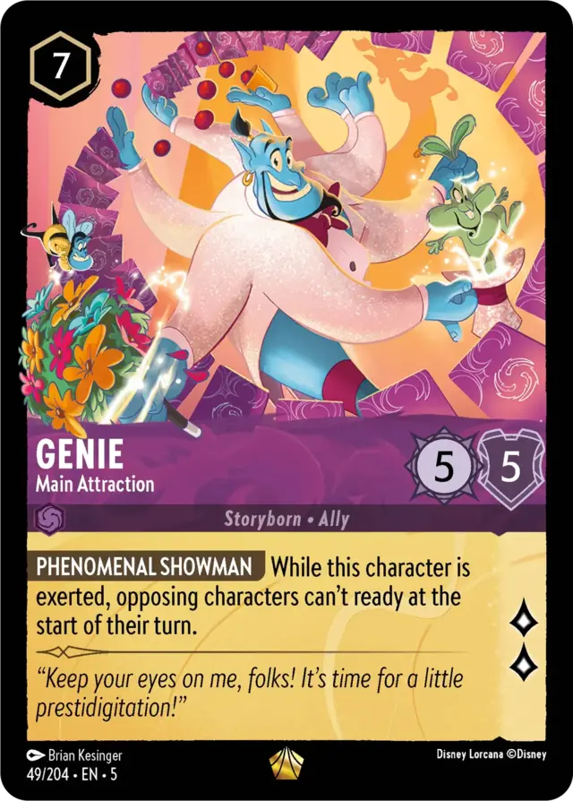 Disney Lorcana: Shimmering Skies LEGENDARY Genie - Main Attraction #49/204