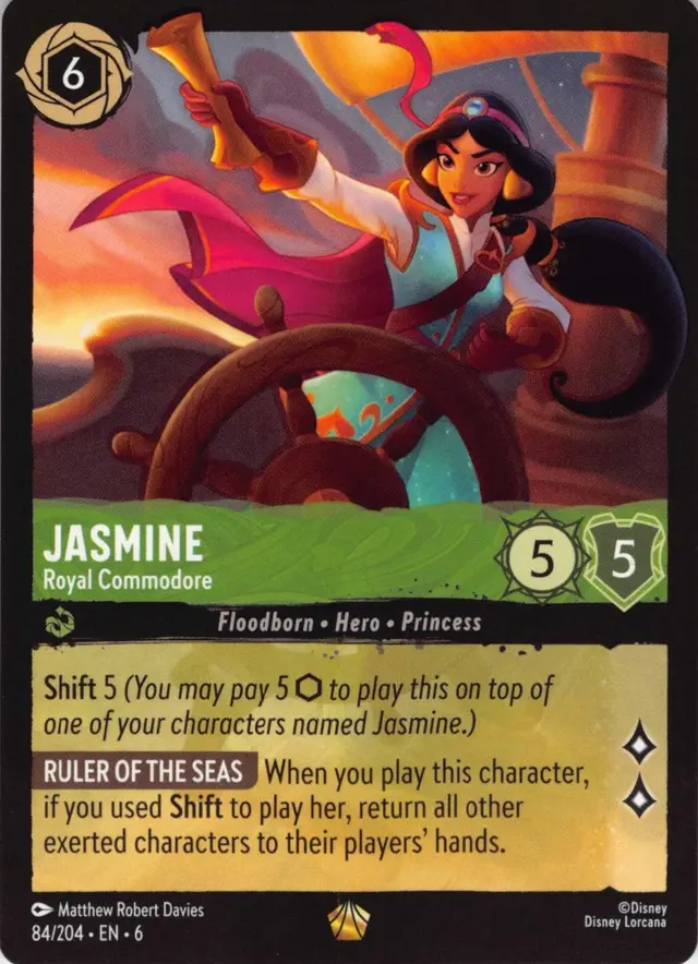 Disney Lorcana: Azurite Sea LEGENDARY Jasmine - Royal Commodore #84/204