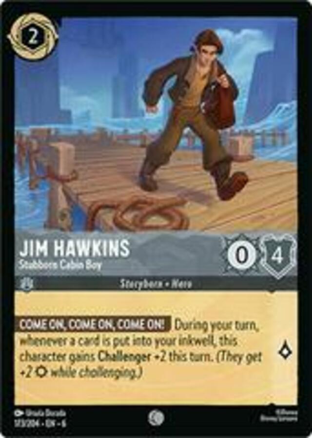 Disney Lorcana: Azurite Sea COMMON FOIL Jim Hawkins - Stubborn Cabin Boy #173/204