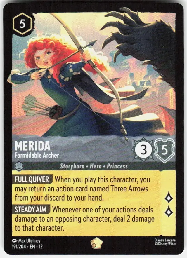 Disney Lorcana: Wilds Unknown LEGENDARY Merida - Formidable Archer #191/204