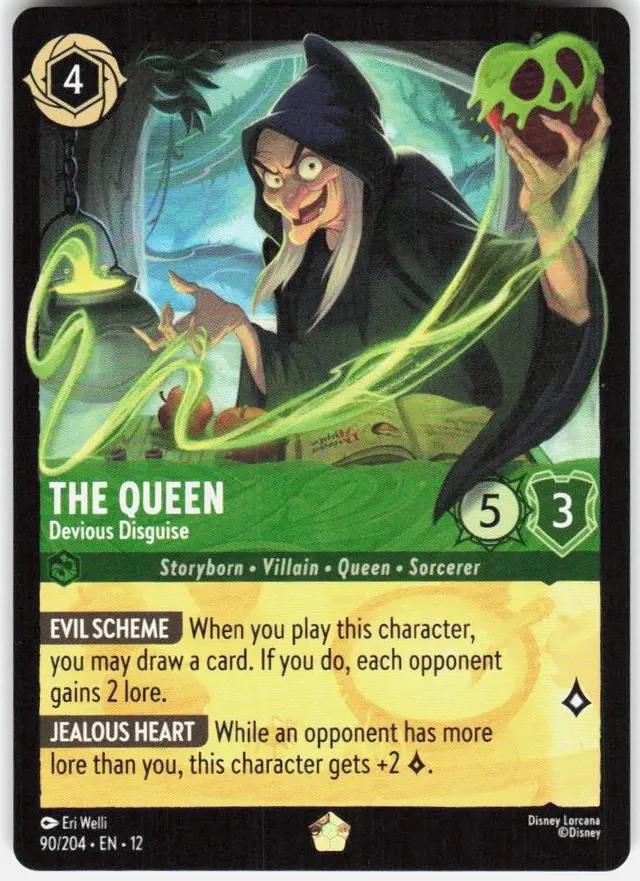 Disney Lorcana: Wilds Unknown LEGENDARY The Queen - Devious Disguise #90/204