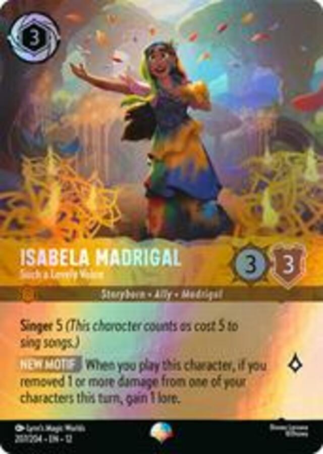 Disney Lorcana: Wilds Unknown EPIC HOLO Isabela Madrigal - Such A Lovely Voice #207/204