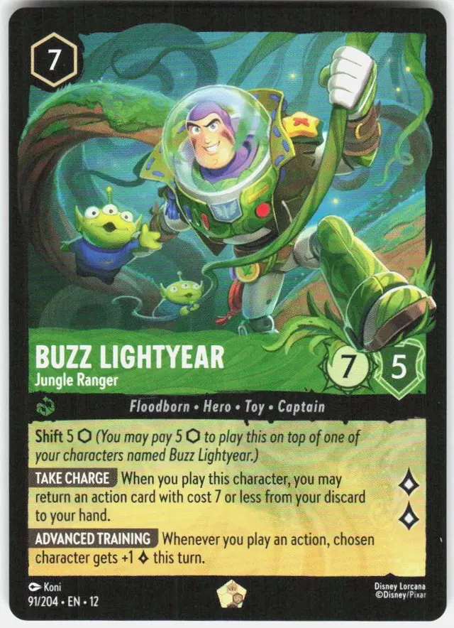 Disney Lorcana: Wilds Unknown LEGENDARY Buzz Lightyear - Jungle Ranger #91/204