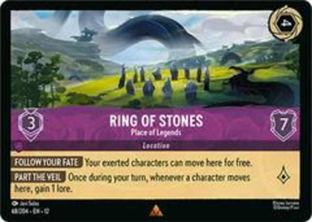 Disney Lorcana: Wilds Unknown RARE FOIL Ring Of Stones - Place Of Legends #68/204