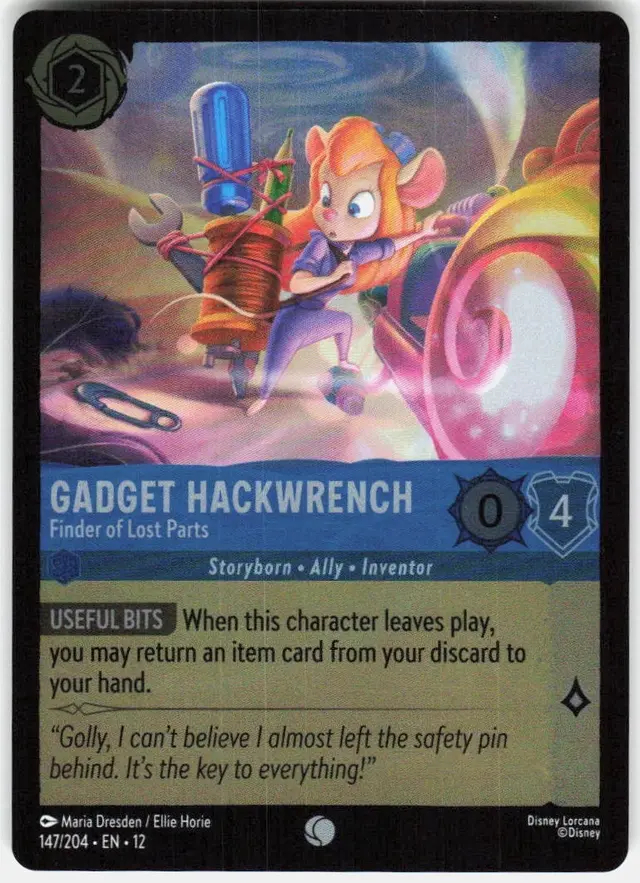 Disney Lorcana: Wilds Unknown COMMON FOIL Gadget Hackwrench - Finder Of Lost Parts #147/204