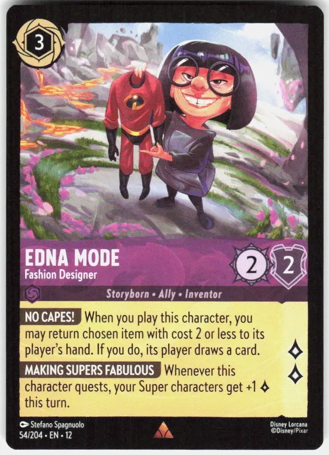 Disney Lorcana: Wilds Unknown RARE Edna Mode - Fashion Designer #54/204