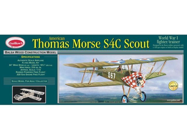 Guillows American Thomas Morse S4C Scout Balsa Wood Construction Model kit