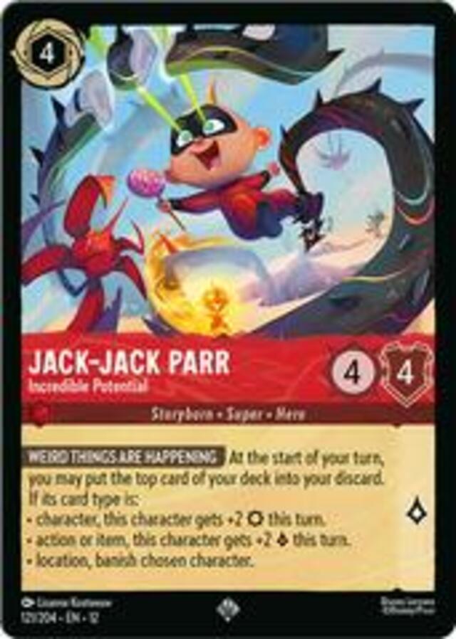 Disney Lorcana: Wilds Unknown SUPER RARE Jack-Jack Parr - Incredible Potential #121/204