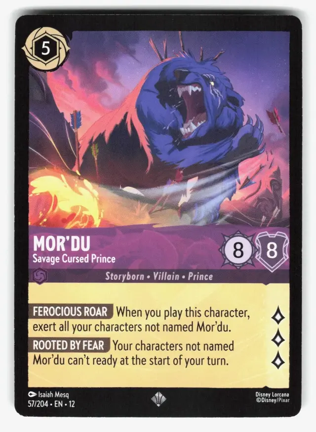 Disney Lorcana: Wilds Unknown SUPER RARE Mor'du - Savage Cursed Prince #57/204