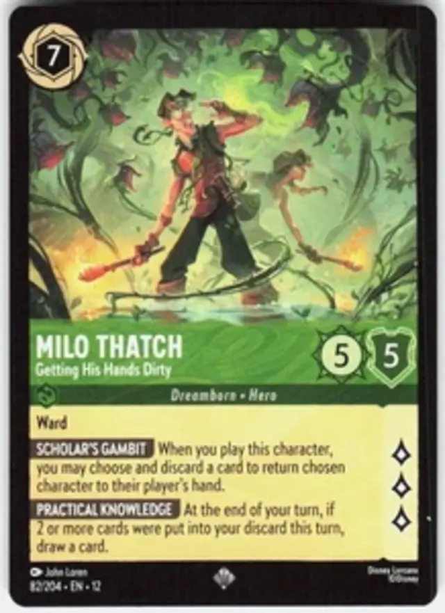 Disney Lorcana: Wilds Unknown SUPER RARE Milo Thatch - Getting His Hands Dirty #82/204