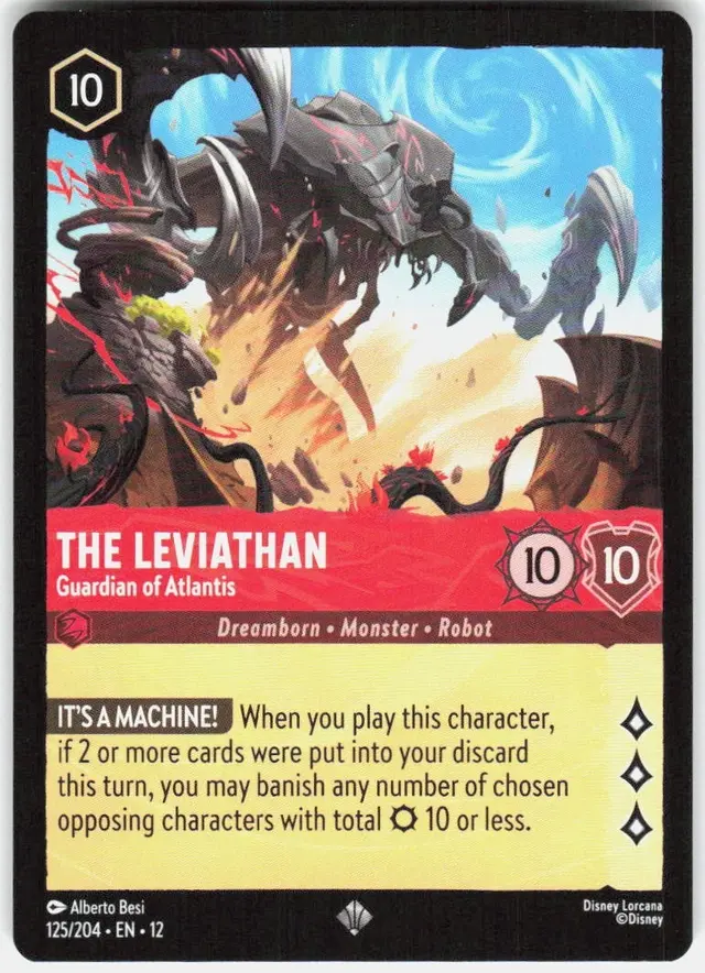 Disney Lorcana: Wilds Unknown SUPER RARE The Leviathan - Guardian Of Atlantis #125/204
