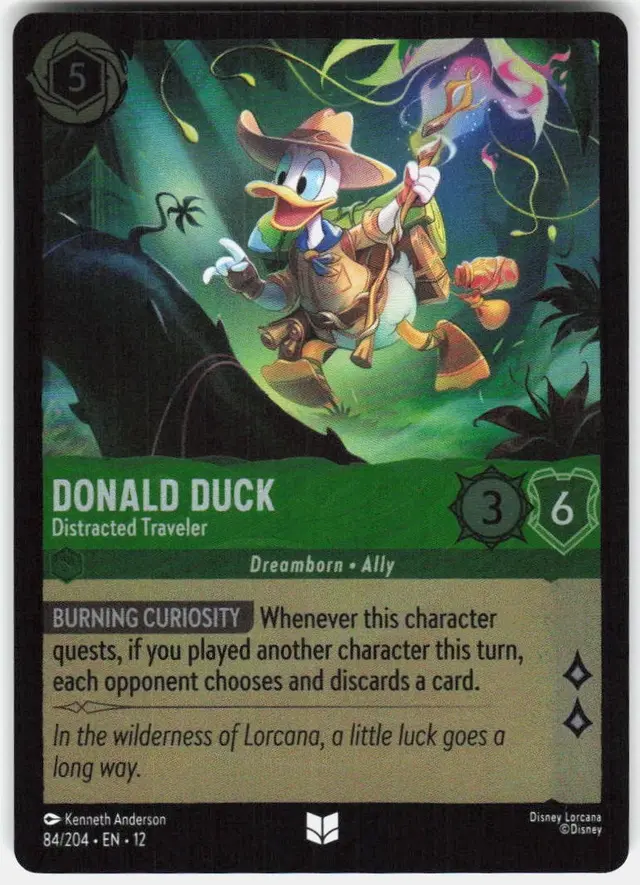 Disney Lorcana: Wilds Unknown UNCOMMON FOIL Donald Duck - Distracted Traveler #84/204
