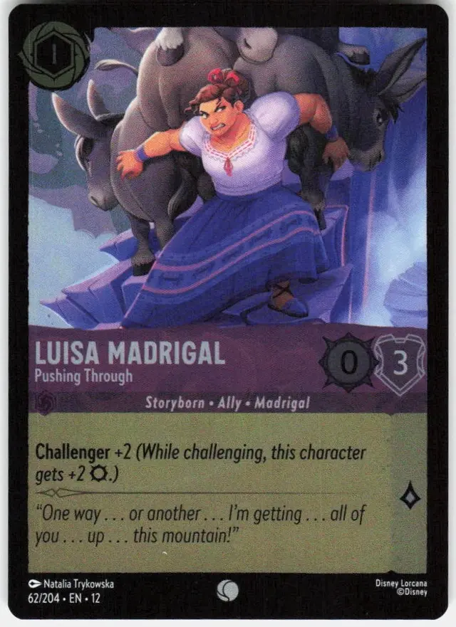 Disney Lorcana: Wilds Unknown COMMON FOIL Luisa Madrigal - Pushing Through #62/204