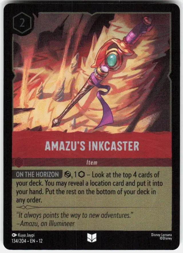 Disney Lorcana: Wilds Unknown UNCOMMON FOIL Amazu's Inkcaster #134/204