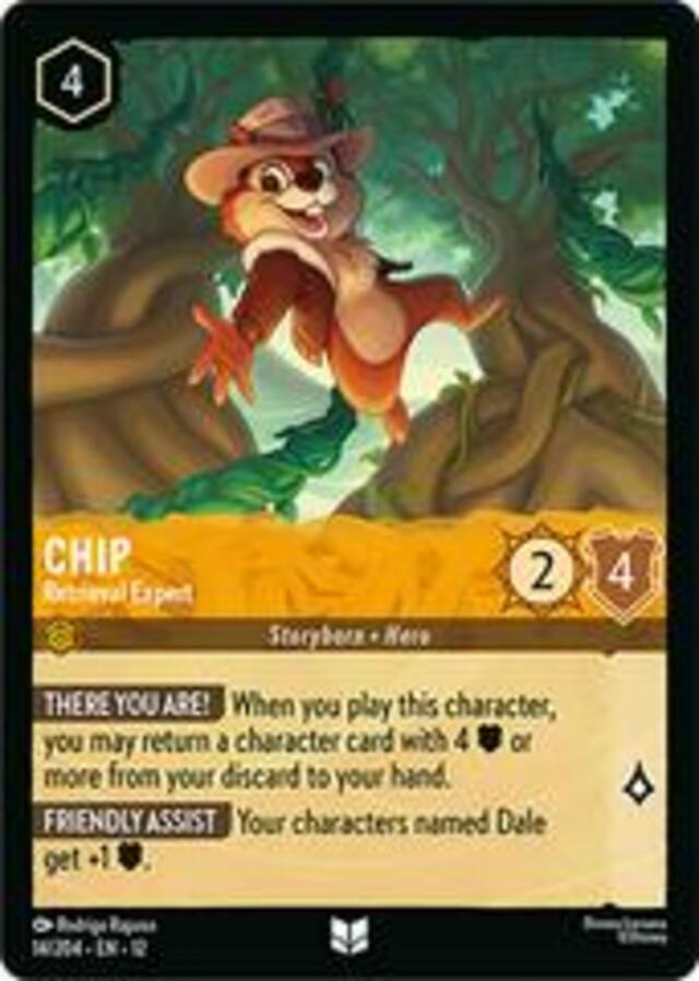 Disney Lorcana: Wilds Unknown UNCOMMON FOIL Chip - Retrieval Expert #14/204