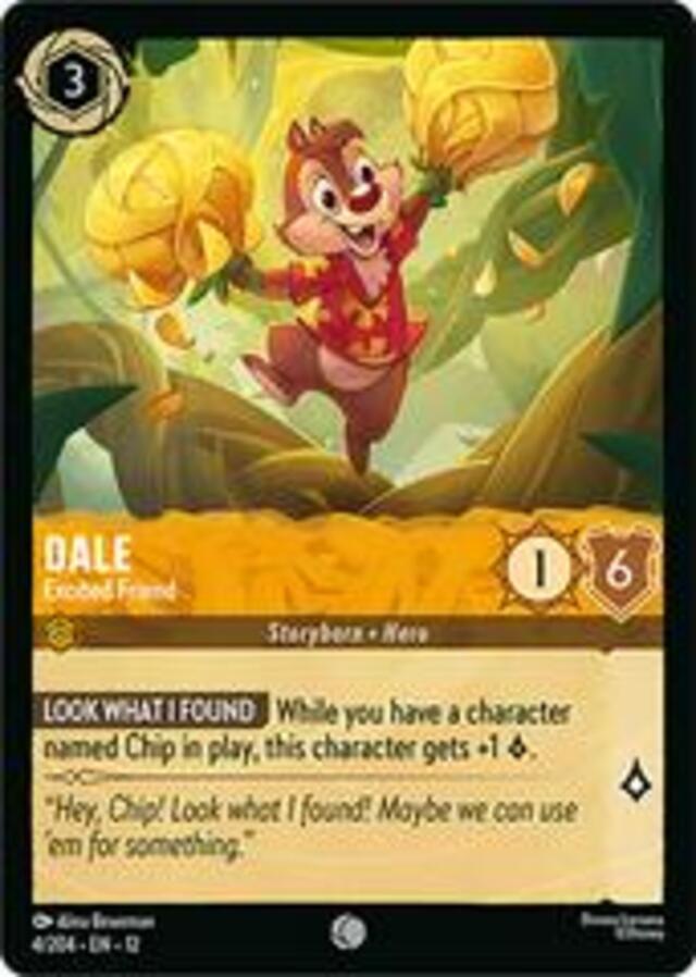 Disney Lorcana: Wilds Unknown COMMON FOIL Dale - Excited Friend #4/204
