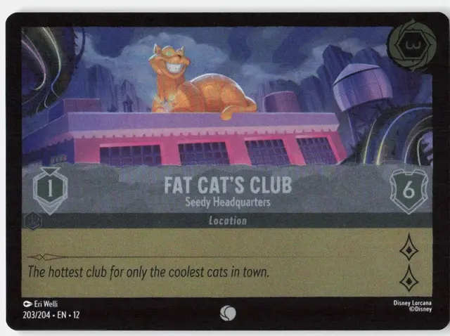 Disney Lorcana: Wilds Unknown COMMON FOIL Fat Cat's Club - Seedy Headquarters #203/204
