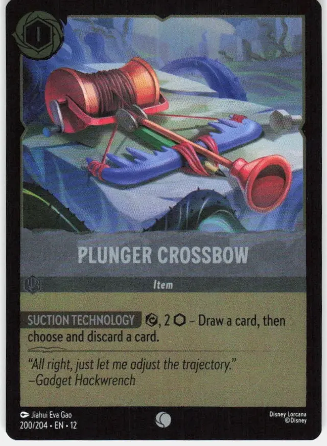 Disney Lorcana: Wilds Unknown COMMON FOIL Plunger Crossbow #200/204
