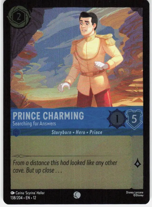 Disney Lorcana: Wilds Unknown COMMON FOIL Prince Charming - Searching For Answers #138/204