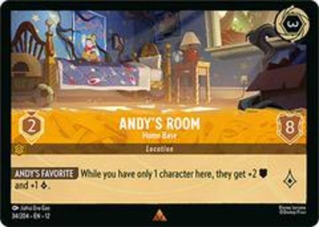 Disney Lorcana: Wilds Unknown RARE Andy's Room - Home Base #34/204