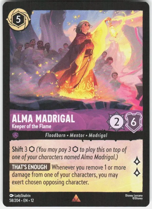 Disney Lorcana: Wilds Unknown RARE Alma Madrigal - Keeper Of The Flame #58/204