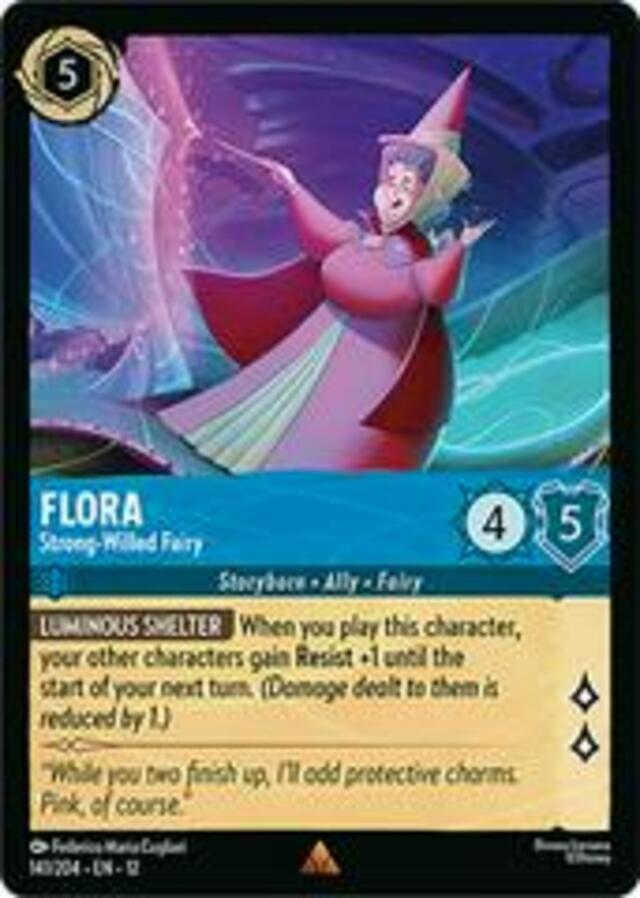 Disney Lorcana: Wilds Unknown RARE Flora - Strong Willed Fairy #141/204
