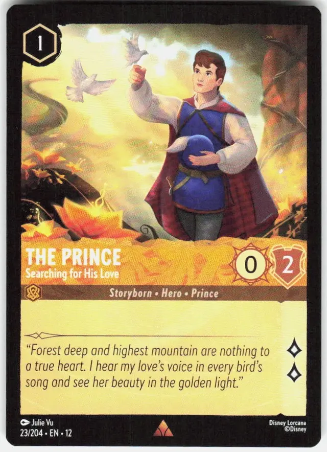 Disney Lorcana: Wilds Unknown RARE The Prince - Searching For His Love #23/204