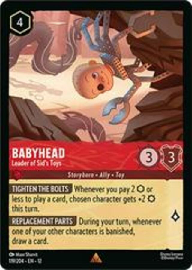 Disney Lorcana: Wilds Unknown RARE Babyhead - Leader Of Sid's Toys #119/204
