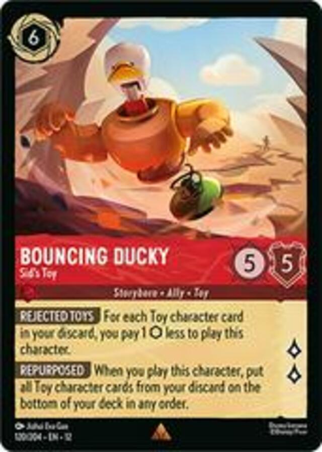 Disney Lorcana: Wilds Unknown RARE Bouncing Ducky - Sid's Toy #120/204