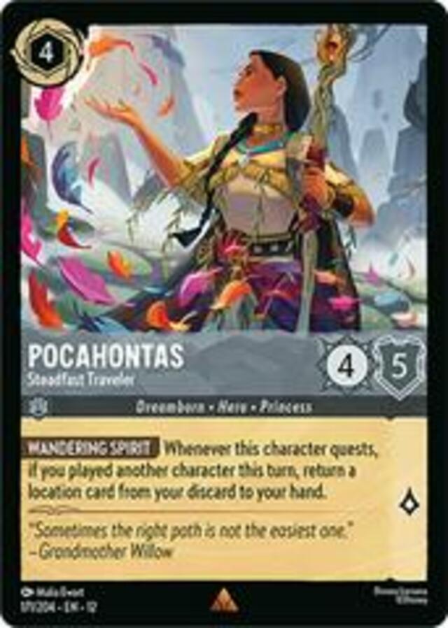 Disney Lorcana: Wilds Unknown RARE Pocahontas - Steadfast Traveler #171/204