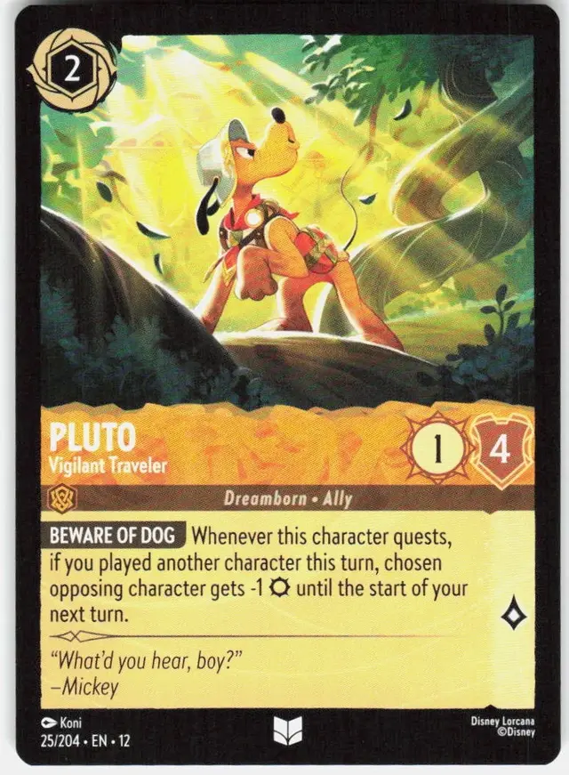 Disney Lorcana: Wilds Unknown UNCOMMON Pluto - Vigilant Traveler #25/204