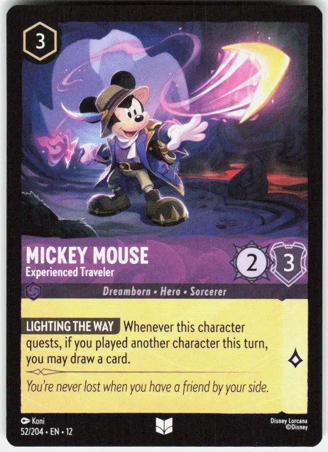 Disney Lorcana: Wilds Unknown UNCOMMON Mickey Mouse - Experienced Traveler #52/204