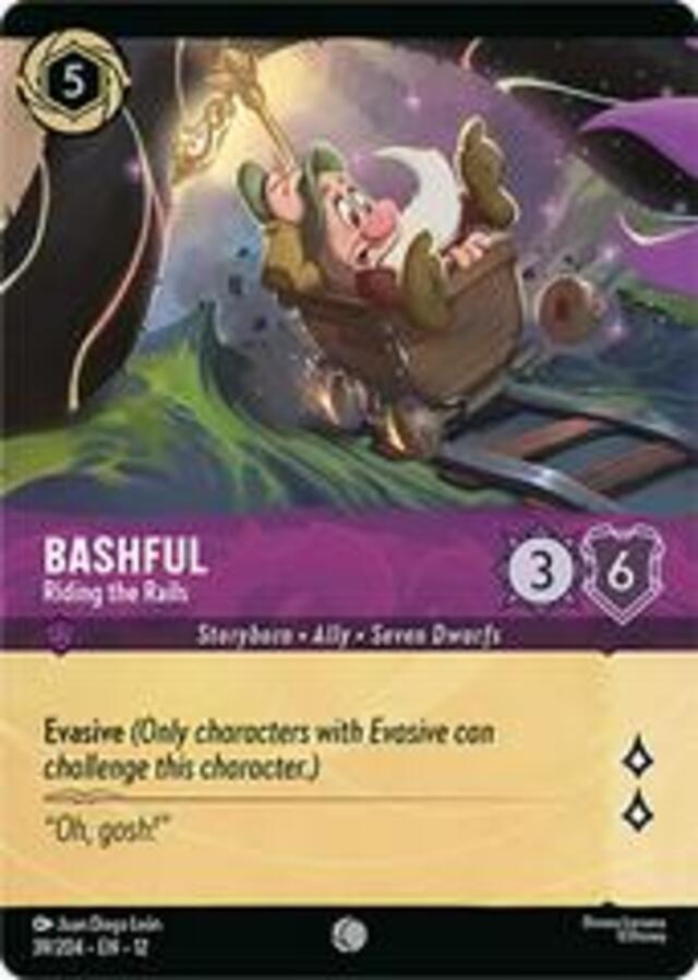 Disney Lorcana: Wilds Unknown COMMON FOIL Bashful - Riding The Rails #39/204