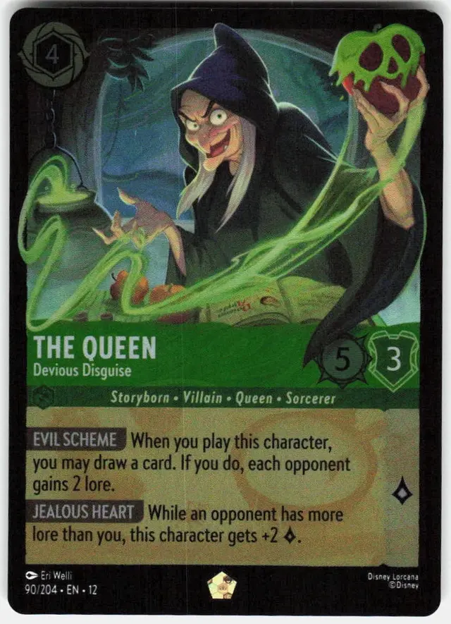 Disney Lorcana: Wilds Unknown LEGENDARY FOIL The Queen - Devious Disguise #90/204