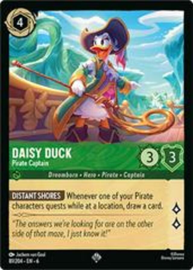 Disney Lorcana: Azurite Sea SUPER RARE FOIL Daisy Duck - Pirate Captain #81/204