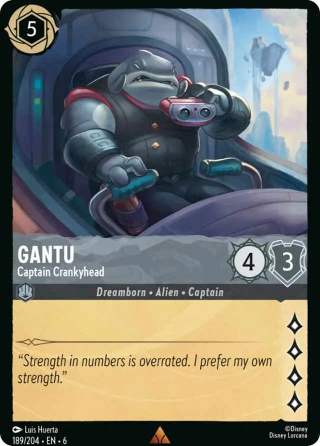 Disney Lorcana: Azurite Sea RARE Gantu - Captain Crankyhead #189/204