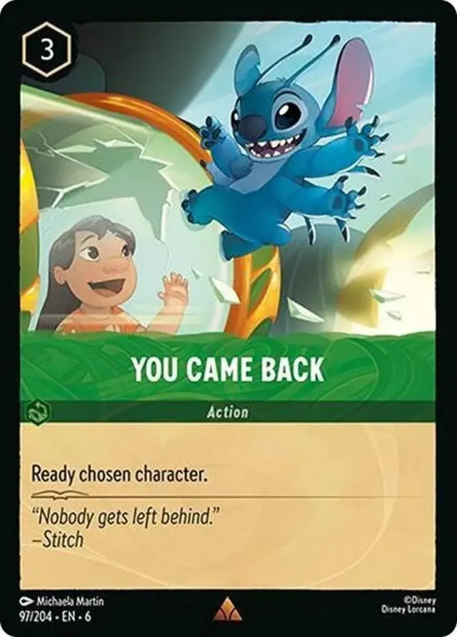 Disney Lorcana: Azurite Sea RARE FOIL You Came Back #97/204