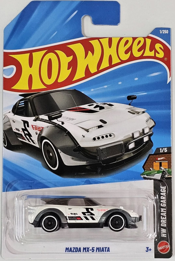 Hot Wheels Dream Garage - Mazda MX-5 Miata White/Black&Pink Graphics