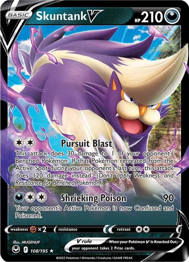 Pokemon TCG: Skuntank V #108 Pokemon Silver Tempest