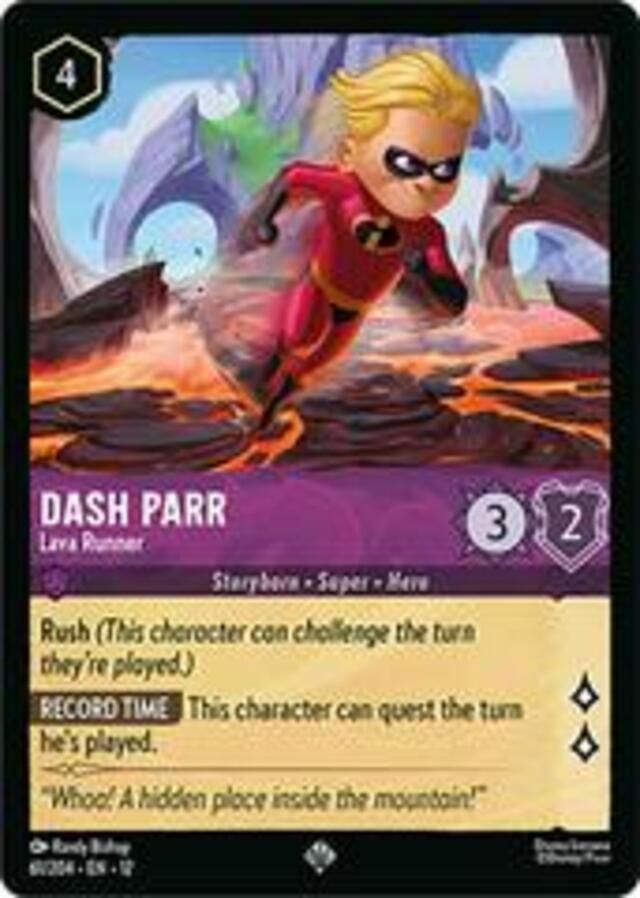 Disney Lorcana: Wilds Unknown SUPER RARE FOIL Dash Parr - Lava Runner #61/204
