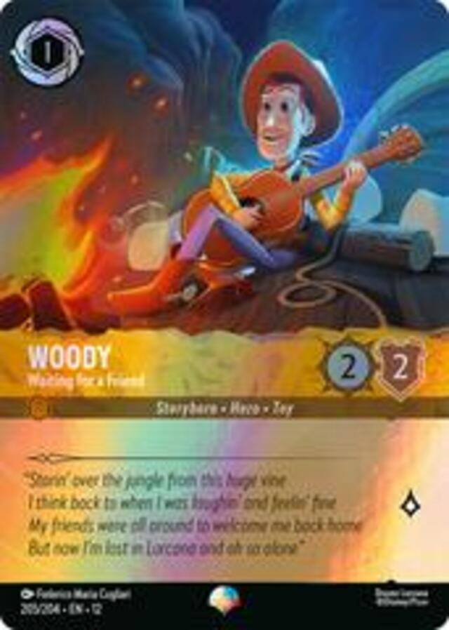 Disney Lorcana: Wilds Unknown EPIC FOIL Woody - Waiting For A Friend #205/204