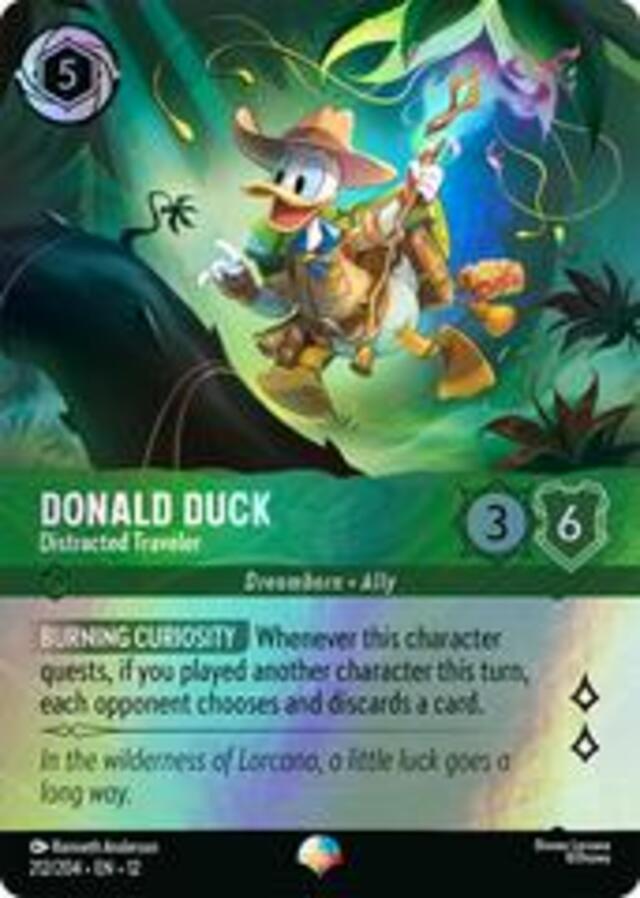 Disney Lorcana: Wilds Unknown EPIC FOIL Donald Duck - Distracted Traveler #212/204